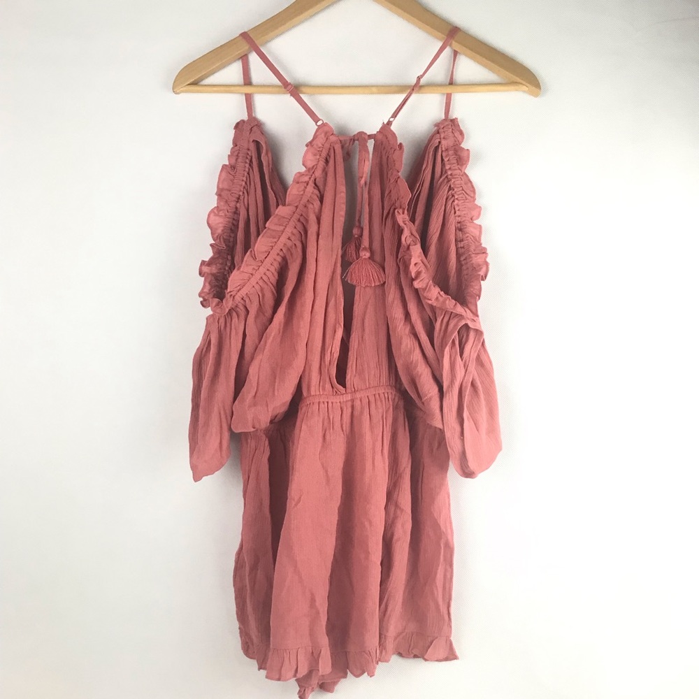 NEW Top Shop Small Romper Pink Women's Cold Shoulder Cover-Up Size S